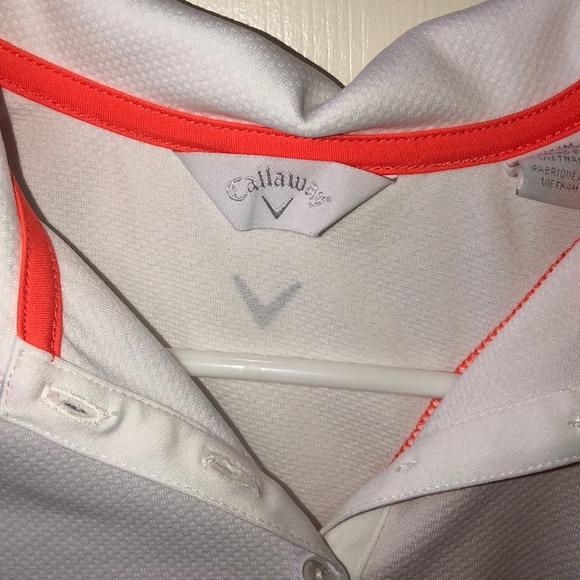 Medium Callaway White and Orange Women’s Golf Polo - Picture 5 of 5